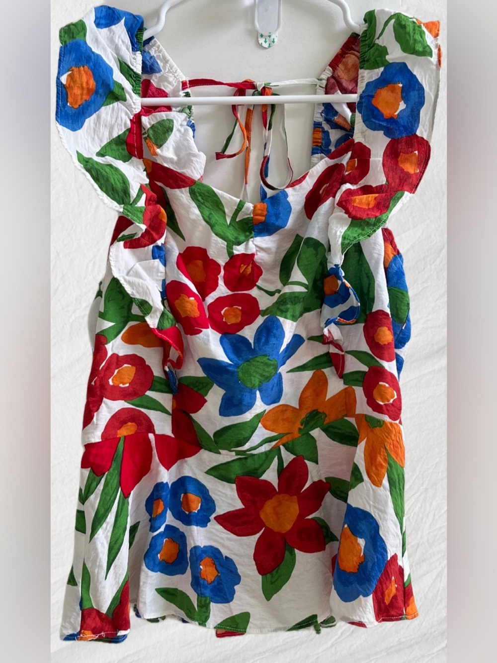 Skies Are Blue Floral Print Lightweight Blouse Casual colorful Size:L
